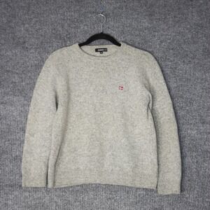 Designers Men Sweater Mens M Gray Crewneck Woolmark Knit Pullover